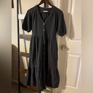 Sonoma Elegant Navy Button-Down Dress